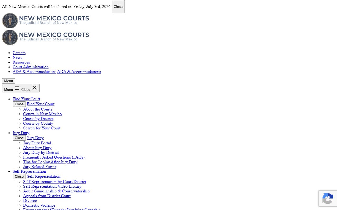 New Mexico Courts IPRA request form for court records
